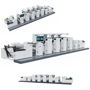 Máquina de impresión flexográfica automática de alta velocidad y alta precisión con revestimiento Uv de vasos de papel