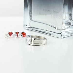 Yunnique – bague en acier inoxydable pour hommes, avec sertissage en zircon, couleur argent, design géométrique, bijoux à la mode, cadeau pour lui, FY21089 - Product Image 4