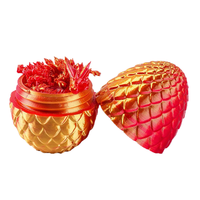 Figurines d'affichage en plastique imprimées en 3D, motif œuf de tortue dragon lotus de dessin animé, colorées, créatives, tendance, pour décoration et cadeau, vente en gros