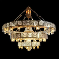 Grand lustre de luxe pour mosquée, or, projet islamique, éclairage marocain, lampe musulmane, éclairage d'église, salon