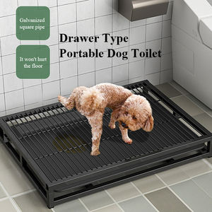 Atacado Grande Capacidade Fácil Limpeza Tubo Quadrado Fio De Ferro Indoor Potty Training Bandeja Pet <span class=keywords><strong>Dog</strong></span> WC com Grade - Product Image 1