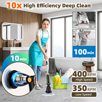 Nettoyant salle de bain électrique Spin Scrubber brosse de nettoyage électrique brosse de nettoyage sans fil épurateur de douche avec poignée d'extension