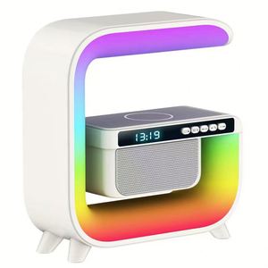 BT G3 Mini Speaker Night Light Multi Functional with Alarm <b>Clock</b> Speaker <b>Led</b> Wireless Charger Speakers - Product Image 2