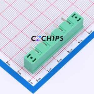 MX2EDGRM-7.62-05P-GN01-Cu-A Plug-in <b>Terminal</b> <b>Block</b> Bent Lead Through Hole,P=7.62mm Board-to-Board / Socket - Closed Screw Fixing - Product Image 2