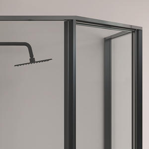 Puerta Corredera de Vidrio Templado en Forma de Diamante con Marco para Hoteles, Casas de Huéspedes, Baños, Separación de Zonas Secas y Húmedas, Cuarto de Ducha - Product Image 2