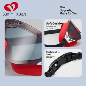 Gafas de natación para adultos, protección de alta definición, silicona respetuosa con la piel, antivaho, marco grande, resistente al agua, protección UV, hombres y mujeres - Product Image 4