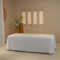 Housse de lit de spa monopièce blanche au design simple, drap de massage SPA, jupe de lit