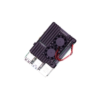 Boîtier métallique GGDX pour Raspberry Pi 4 Modèle B en alliage d'aluminium avec double ventilateur pour dissipation thermique