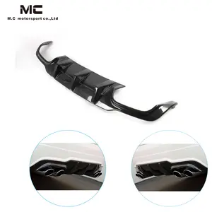 For Mercedes Benz C Class W204 Rear Bumper Diffuser C63 Style F Rear Spoiler with Fins