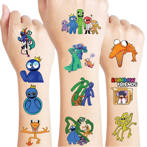 Nuovi Adesivi per Tatuaggi Temporanei Rainbow Friends 2026, Carini e Colorati, Ecologici, Impermeabili, 8 Fogli per Feste, Body Art - Product Image 1