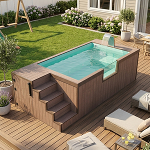 อุปกรณ์สระว่ายน้ำกลางแจ้งขนาดใหญ่แบบเคลื่อนย้ายได้ ทำจากไฟเบอร์กลาส ทนทานต่อการเจาะทะลุและรังสียูวี สะดวกสบายสำหรับการใช้งาน - Product Image 3