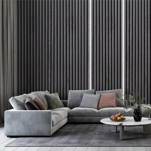 ชุดโคมไฟผนังไม้ระแนงแบบหรี่แสงได้อย่างสมบูรณ์แบบ4x2.4เมตรสีดำนีออนเฟล็กซ์24โวลต์พร้อมไดรเวอร์ควบคุม RF สำหรับตกแต่งผนังในร่ม - Product Image 4