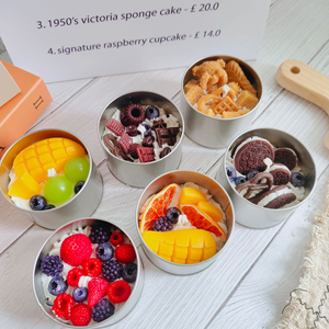 Aromathérapie Chambre Décoration Tin Can Gâteau Dessert Bougie, Cire De Soja Berry <span class=keywords><strong>Chocolat</strong></span> Coffret Cadeau Bougie De Pâques Bougies En Forme De Fruits - Product Image 1