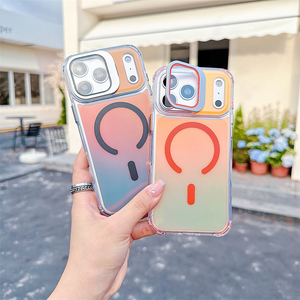 เคสแม่เหล็ก Chameleon สีสันสดใส พร้อมฝาครอบเลนส์กระจก สำหรับ iPhone 18 17 16 15 14 13 12 11 Pro Max ป้องกันการตกกระแทก - Product Image 1