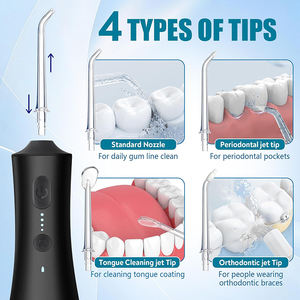 Irrigateur buccal sans fil rechargeable en gros, étanche, réservoir d'eau de 300 ml, 4 modes, 6 embouts à jet, fil dentaire à eau - Product Image 2