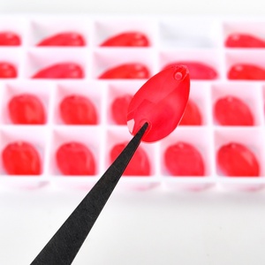 OLeeya <b>Drops</b> Siam Neon Sew on Flat <b>Back</b> Strass Sewing on Crystal Rhinestone 2 Holes for Wedding Decorations - Product Image 5