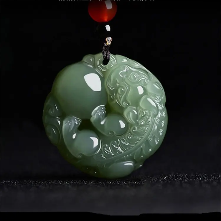 Natural Jade Pixiu Pendant In Antique Chinese Necklaces & Pendants, Rare Chinese Antique Hetian Jade