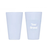 Gobelet en silicone platine de qualité alimentaire ODM 473 ml, incassable, souple, sans BPA, réutilisable, pour bière (non en verre)