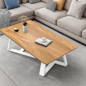 Grande table basse moderne avec structure en métal, pieds antidérapants, table centrale stable pour la maison, le bureau ou la salle de séjour - Product Image 5