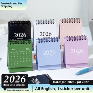 2026 Morandi Mini Kawaii anglais <span class=keywords><strong>calendrier</strong></span> 6 couleurs papier Table <span class=keywords><strong>calendrier</strong></span> de bureau imprimé affichage <span class=keywords><strong>calendrier</strong></span> - Product Image 2