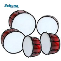Birch Wood Snare Marching Drum for Children's Band Double Layer Adjustable Handmade Percussion Instrument Various Sizes Back