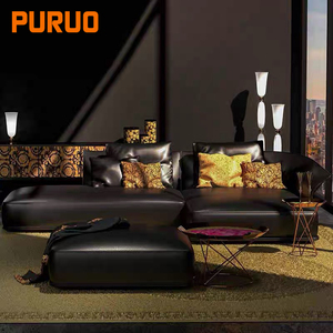 Canapé modulaire Chesterfield Puruo au design moderne, mobilier de salon de luxe, canapé en cuir confortable <span class=keywords><strong>orange</strong></span> pour chambre d'hôtel - Product Image 2