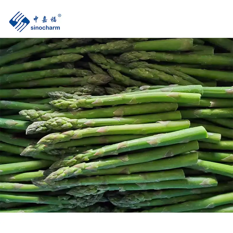 Sinocharm HALAL certificato 15-17cm IQF asparagi prezzo all'ingrosso 10kg di asparagi verdi congelati alla rinfusa