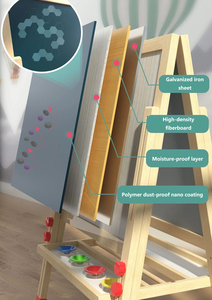 HZVCW-rollo de <span class=keywords><strong>papel</strong></span> de dibujo de madera de doble cara, <span class=keywords><strong>pizarra</strong></span> blanca, <span class=keywords><strong>caballete</strong></span> artístico para niños de madera, 55x45cm - Product Image 6