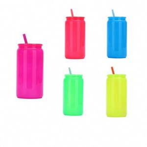 Gobelets à boire Recyclable Macaron Colored Plastic 16Oz Can Tumbler for Blank Sublimation - Product Image 1