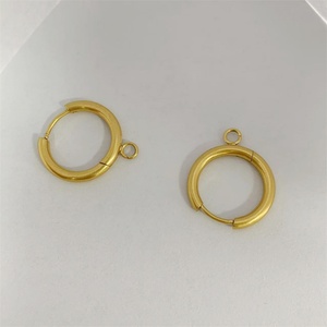 50% off Ready to Ship Earring Accessories Gold Plated Stainless Steel DIY Personalized Jewelry Hoop Earrings for Women - Product Image 1