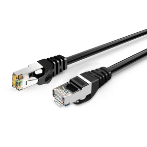 สายแพทช์ Black Cat 6A Rj45 แบบมีฉนวนป้องกัน BC Shielded FTP Cat6A สำหรับเชื่อมต่อเครือข่าย POE ความยาว 10 ม. 20 ม. 30 ม. 50 ม. Cat 6 สายอีเธอร์เน็ต 8P8C สำหรับพีซี - Product Image 1