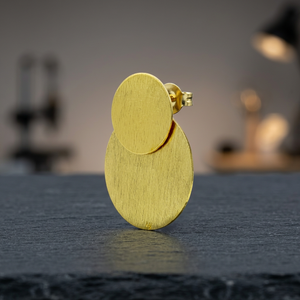 Pendientes de Fiesta Geométricos de Moda para Mujer, Hechos a Mano en Latón, Chapados en Oro - Product Image 3