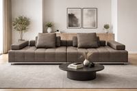 Canapé modulaire moderne avec design à profil bas, assise profonde confortable, sièges luxueux rembourrés en tissu moelleux pour salon et maison