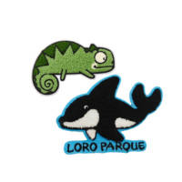 Patch brodé en chenille personnalisé avec logo animalier, thermocollant, pour la décoration de vêtements
