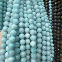Bijoux Bracelet en pierres précieuses en vrac perles de pierre 8mm rondes polies bleu turquoise perles de pierre pour la fabrication de bricolage