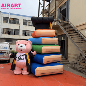 Livre et ours en peluche gonflables géants pour les événements de remise des diplômes scolaires, livres et ours gonflables pour accessoires de scène - Product Image 5