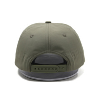 Bahan nilon kustom tidak terstruktur 5 Panel topi Snapback dengan logo bordir 3D kustom