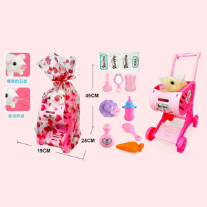 Juguete Eléctrico de Peluche para Mascotas, Juego de Animales que Caminan y Hacen Sonidos, Juego de Imitación con Carrito de Compras para Niños, Regalo - Product Image 5