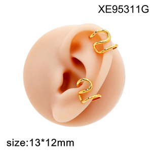 <span class=keywords><strong>Orecchini</strong></span> a <span class=keywords><strong>Clip</strong></span> Senza Piercing in Acciaio Inossidabile Placcato Oro 18K con Cristalli e Diamanti, Gioielli Italiani alla Moda per Donne - Product Image 4