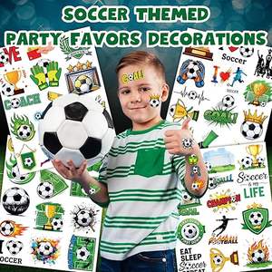 Tatuajes Temporales Desechables con Tema de Fútbol, Pegatinas de Tatuajes Impermeables, Pegatinas Deportivas de Fútbol para Eventos de Partidos de Fútbol - Product Image 2