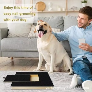 Wooden Dog <b>Scratching</b> <b>Post</b> With Sandpaper Nail Grinder Food Box Play Area For Dogs Training Toy - Product Image 1