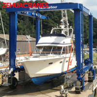 Grue portique marine pour yachts 5T 10T 15T, portée 6m-14m, hauteur de levage 3.5m-8m, palan pour bateaux, alimentation électrique : 380V/400V 3 phases 50Hz