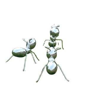 ประติมากรรมสัตว์สแตนเลสขนาดเท่าตัวจริงสำหรับสวนสาธารณะ รูปมดกินแอปเปิ้ล ประติมากรรมสแตนเลส - Product Image 6