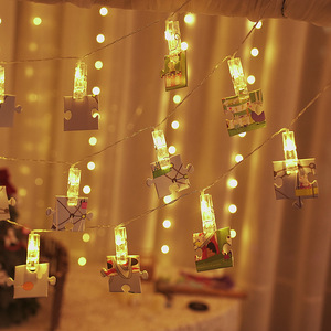Luces de Cadena con Clip, LED Mini, Funcionan con Batería, Reutilizables, Decoración de Habitaciones, Clips para Fotos, Luces de Navidad - Product Image 1