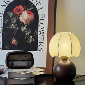 Lampe de table en bois massif E27 LED, protection des yeux, chambre à coucher, salon, bureau, éclairage d'ambiance, style Wabi Sabi - Product Image 3