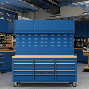 72-Inch Customizable Modular Steel Roller Toolbox <strong>Workbench</strong> Drawer Cabinets Set OBM/OEM <strong>Metal</strong> <strong>Workbench</strong> for Garages - Product Image 2