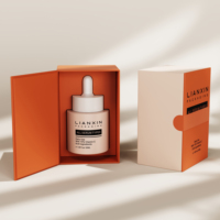 Flacon compte-gouttes en verre mat de 30 ml (1 oz) avec bouchon compte-gouttes en caoutchouc couleur personnalisée pour sérum, essence, vitamine C, coffret cadeau recyclable
