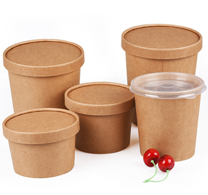 Cuencos de papel biodegradables con impresión personalizada para ensaladas, contenedores de embalaje de alimentos con tapa de papel - Product Image 2