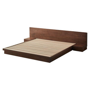 Muebles de Dormitorio de Hotel de Lujo de 5 Estrellas Modernos y Rentables, Cama de Plataforma de Madera Maciza con Mesitas de Noche Integradas y Cabecera para Apartamento - Product Image 5