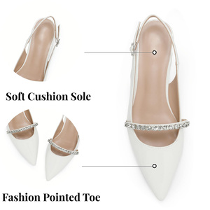 Chaussures plates à bride arrière pour femmes tendance avec strass, bout pointu - Product Image 2
